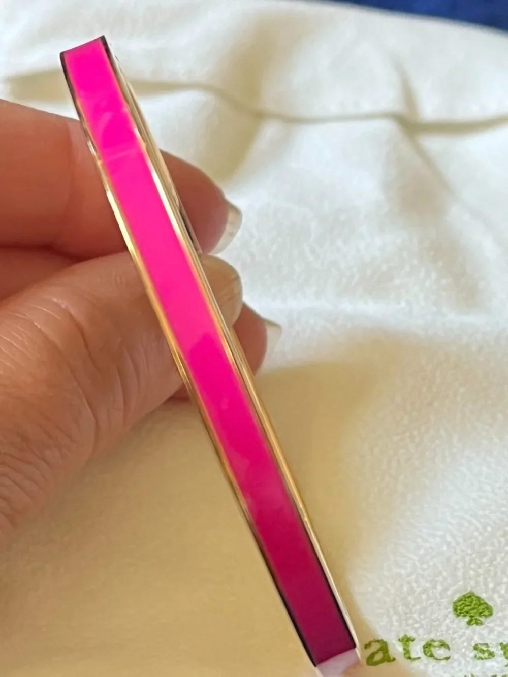 Kate Spade Rise Above Inspirational Hot Pink Gold Plated Bangle Bracelet - Picture 6 of 7